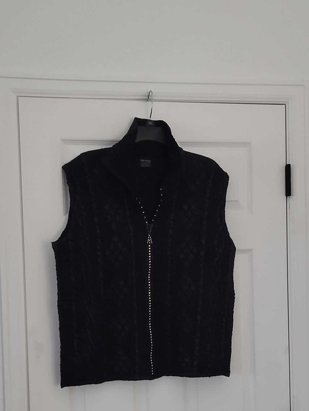 Black Knit Zip-Front Sweater Vest